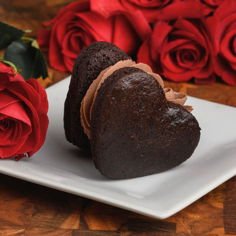 Party Safe Valentine's Day Heart Shaped Double Chocolate Whoopie Pies
