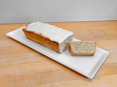 Lemon Poppyseed Bread Loaf with Earl Grey Glaze (Vegan)